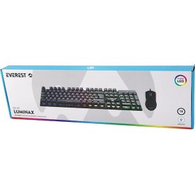 Resim Siyah Gökkuşağı Işıklı Usb Kablolu Oyuncu Klavye - Mouse Set 5365 Diğer 