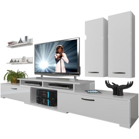 Resim Decoraktiv Flex 5d130 Mdf Tv Ünitesi Tv Sehpası - Parlak Beyaz 