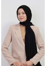 Resim Tesettür Penye Şal - 70 X 180 / Siyah Siyah 