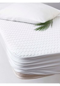 Resim Fitted Su Geçirmez Sıvı Geçirmez Yatak Koruyucu Yatak Alez Beyaz 