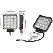 Resim Light 6 Adet 11x11 16 Led Kare Off Road Traktör Tir Kamyon Sis Fari Sis Lambasi Çalisma Lambasi Projektör 