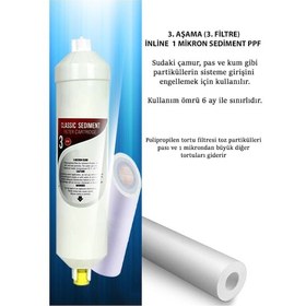 Resim Sumarkt Yeni Seri İnline Kapalı Kasa Su Arıtma Cihazı Uyumlu 6 Aşama 80 Gpd Vontron Membranlı Alkalinli Set 