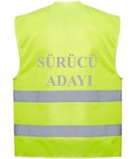 Resim SÜRÜCÜ ADAYI Yazılı Sarı Renk Reflektörlü İkaz Yeleği x 3 Ade 