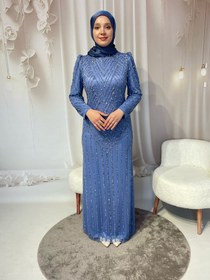 Resim Asterin Tesettür Abiye - Indigo / 42 