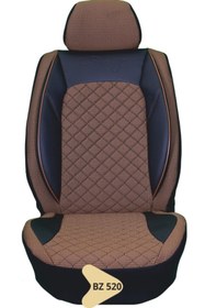 Resim K-Design ELİT JAKAR YASTIKLI KOLTUK KILIFI SERİSİ TABA-SİYAH BZ520 