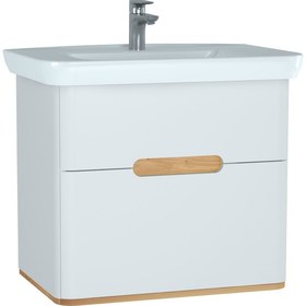 Resim Sento 60824 Lavabo Dolabı, Çift Çekmeceli, 80 cm, Mat Beyaz 