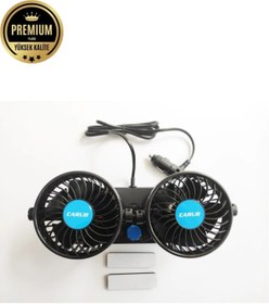 Resim EksikSepeti 12 Volt Araç Içi Torpido Üstü Çift Fanlı Oto Vantilatör 360° Dönebilir 0607 