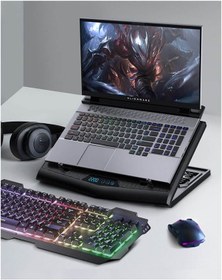 Resim Notebook Soğutucu 6 Fanlı Yükseklik ve Fan Ayarlı Lcd Göstergeli 