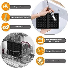 Resim ChaneeHann Airfryer için Waffle Kalıbı – Silikon Waffle Kalıbı, 2 Adet, Çıtır Gofretler için Tekrar Kullanılabilir Pişirme Kalıbı, Sıcak Hava Fritözü ve Fırın için Uygun 