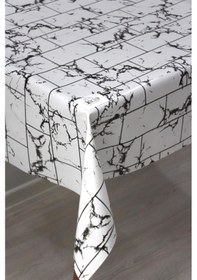 Resim Elyaf Silinebilir Pvc Muşamba Masa Örtüsü Tuğla Mermer - 190-tmddhome 