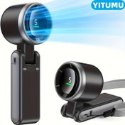 Resim Katlanabilir el tipi vantuz, taşınabilir yüksek hızlı şarj edilebilir 3600mAh dijital ekranlı ve 5 hız ayarlı kompakt mini turbinli vantuz, kadınlar, erkekler, seyahat, kamp, açık hava veya ofis kullanımı için mükemmel hediye, YITUMU 