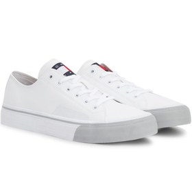 Resim Tommy Hilfiger Tommy Jeans Mens Lac Beyaz Erkek Sneaker 