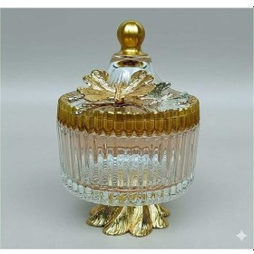 Resim Çnr Home Collection Gold Metal Ayakli Kapakli Kelebekli - Şekerli - Sunumluk - Çerezlik Gold 