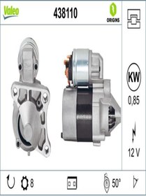 Resim Valeo 438110 Mars Motoru 12v 8 Dis 0.8 Kw Renault Clio Iı 1.4 99-07 / Laguna 1.6 16v 05 (WR618137) 