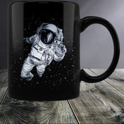 Resim yhfoto Uzay - Astronot Kupa Bardak - Siyah Basklı Kupa Bardak - 300ml 