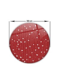 Resim Decorita Cam Kesme Tahtası | Kalpli Sarmaşık | Çap32cm 