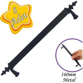 Resim 8 Adet Erciyes Kulp Siyah 160 Mm Kulp Mobilya Mutfak Dolabı Çekmece Dolap Kapak Kulpu Kulbu Metal Kulpları 