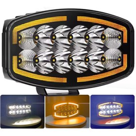 Resim Dijipazar 10'' Beyaz Turuncu LED Spot Projektör + Drl Tır Kamyon Off Road 12-24Volt 1 ADET 