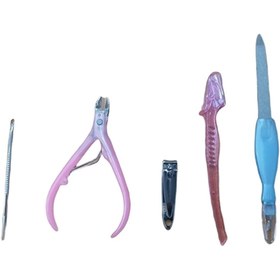 Resim TeknoKesgin KESGİN MARKET® Pratik 5 Parça El Ayak Bakım Manikür Pedikür Seti 