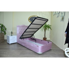 Resim Ankara Mobilya Baza-başlık 13435 Tay Tüy Model Kumaş Kapitone Başlık Metal Çelik100*200 El Yapım 