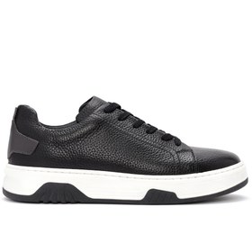 Resim Derimod Erkek Siyah Bağcıklı Kalın Tabanlı Deri Sneaker,Kışlık Spor Ayakkabı 25WFD6885FT 