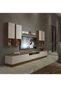 Resim Decoraktiv Trendstyle 8das Slm Tv Ünitesi Tv Sehpası Ceviz - Beyaz 