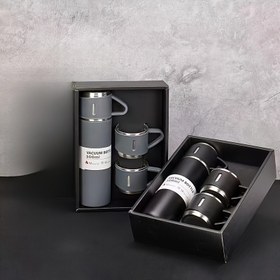 Resim 1 set Kış 2024 Termal Kupa 500ml/16.9oz, Dış mekan termos şişesi, şık çift bardak, parti hediyesi, doğum günü hediyesi, Kahve Sıcak İçecek ve Soğuk İçecek için Paslanmaz Çelik Yalıtımlı Şişe ve Bardak, Ebeveynler ve Büyükanne ve Büyükbabalar için harika bir hediye 