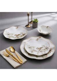 Resim Güral Porselen Nesrin 24 Parça Yemek Seti 1891 Kahverengi 