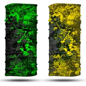 Resim dairaksesuar Yeşil Sarı 2'li Set Erkek Bandana Kadın Bandana Motosiklet Bandana Boyunluk Balaklava Outdoor 