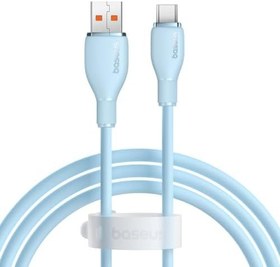 Resim Baseus Pudding Hızlı Şarj Özellikli Type-C Kablo 100W, 1.2 Metre, Mavi 