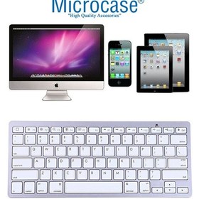 Resim Microcase Bluetooth Kablosuz Mac iPhone Uyumlu Ipad Klavye -Al2733 Beyaz 