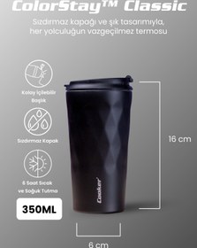 Resim Cooker Yeni 0,35 Ml Paslanmaz Çelik 350 Ml Termos Çay Kahve Piknik Kamp Outdoor Ofis Otel Kafe Okul 