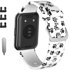 Resim Huawei Watch Fit İçin Desen Baskı Silikon Watch Band Yedek Kayış 