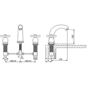 Resim Newarc Krom 3 Delikli Lavabo Bataryası 