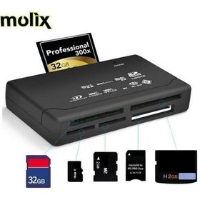 Resim Molix Card Reader Kart Okuyucu Sd-Mmc-Microsd-M2-Xd-Cf Kart Okuma 