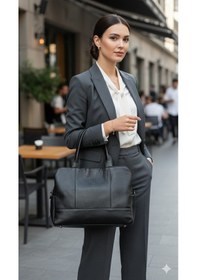 Resim Kadın Evrak Çantası Büyük Geniş Hacimli Şık Günlük Omuz El Çantası 8683255013999 Siyah 