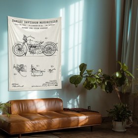 Resim Harley Davidson Model 28B Ivory - Motosiklet Duvar Örtüsü - 100 cm x 135 cm 