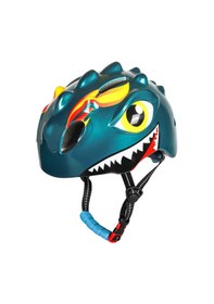 Resim Yystore Çocuk Karikatür Dinozor Metalik Mavi Nefes Alabilir Kask Koyu Mavi 
