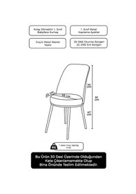 Resim Canisa Pefa Serisi 4 Adet Krem Mutfak Sandalyesi Krom Kaplama Metal Ayak 1. Sınıf Babyface Kumaş Sandalye Krem Ayaklar Krom 