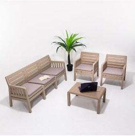 Resim Lara 3+1+1 S Bahçe Balkon Takımı - Cappucino Kahverengi 
