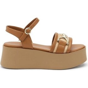 Resim Terlik Kadın 88ı5 Frau Rafıa Leather Camelwood 
