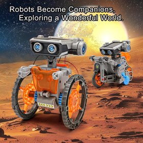 Resim 15'i 1 Arada Güneş Enerjili Robot, 8+ Yaş Çocuklar İçin Eğitici STEM Oyuncak 