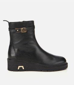 Resim Hotiç Kadın Deri Siyah Tokalı Dolgu Topuklu Bot 01boh313290a100 01boh313290a100 Siyah 