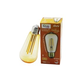 Resim MiraLive Elitled St-64 4W - E27 Gold Color Flament LED Rustik Ampul 500LUMEN Kırılmaz Gövde (4887) 