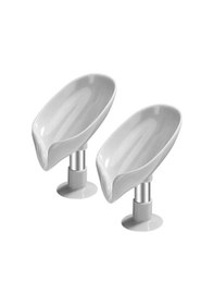 Resim 2 Adet Plastik Vantuzlu Su Giderli Katı Sabunluk, Katı Sabun Kutusu Siyah 