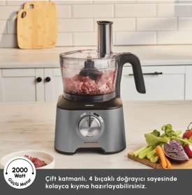 Resim Karaca 4 Bıçaklı Mastermaid Power Max 10 in 1 Mutfak Robotu 2000W Güçlü Motor 
