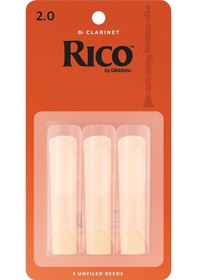 Resim D'addario Rca0320 Rico Bb Klarnet Kamışı No: 2.0 Başlangıç/eğitim - 3'lü Paket Küçük Paket Deneme Seti Ve Kolay Ses Üretimi 