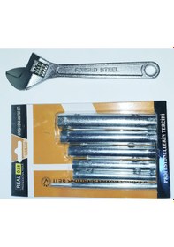 Resim 6 Parça Kovan Anahtar Seti + 8 İnç Kurbağacık Anahtar 