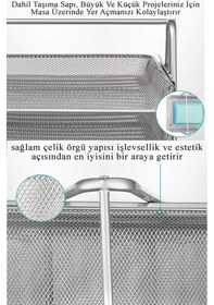 Resim Siyah Metal Evrak Rafı 3 Lü 1 Paket Masaüstü A4 Dosya 3 Katlı Düzenleyici Kağıt Tepsisi Metal Fileli Hareketli Siyah 