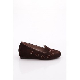 Resim Dgn 447 Kadin Loafer Ayakkabi Kahve Süet 